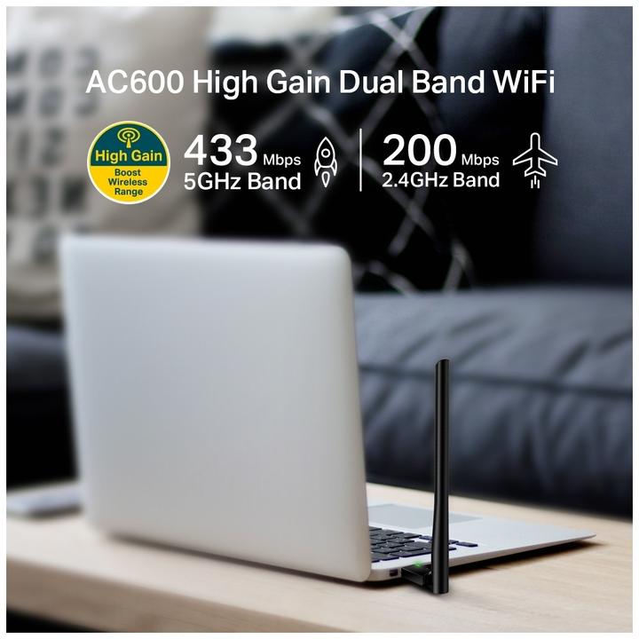 Actual product image TP-Link AC600 HIGH GAIN WI-FI USB AD. (USB)