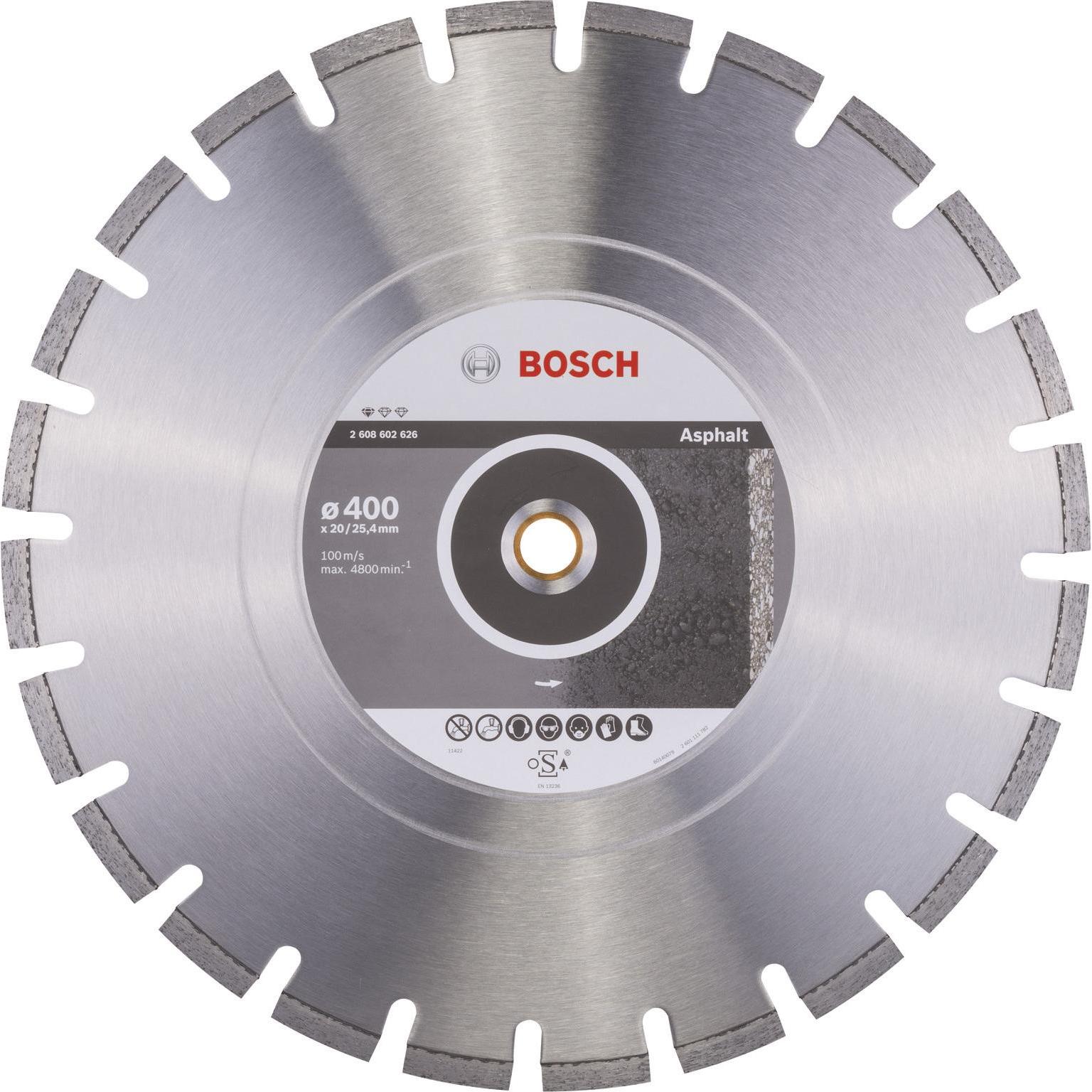 Bosch Professional Zubehör, Sägeblatt, Diamanttrennscheibe Standard for Asphalt, 400 x 20,00/25,40 x 3,6 x 8 mm
