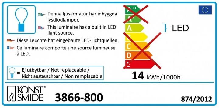 Energy Label Konstsmide 3866-800 Tufted light chain A (0.30 m)