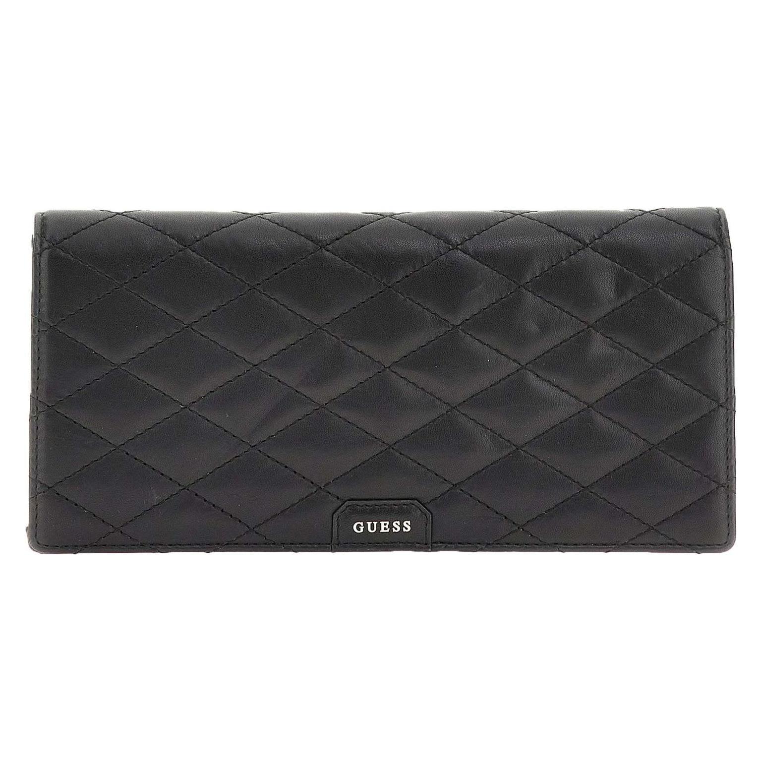 Guess, Damen, Handtasche, Leather Pouch, Schwarz