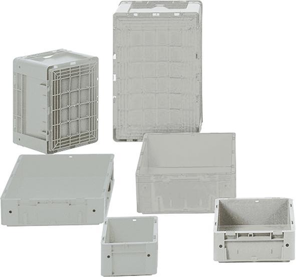 Produktbild LA-KA-PE Transportstapelbehälter L400xB300xH270mm grau PP Schwerlast Durchfassgriff Seitenwände geschlossen