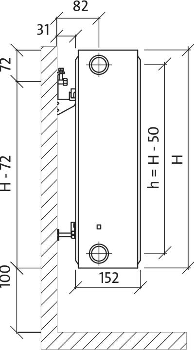 Actual product image Purmo Bottom connection radiator CV 33, 900-1400 (9780 W)
