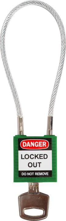 Immagine prodotto Brady SafetyPadlocks-Compact Cable Keyed Green