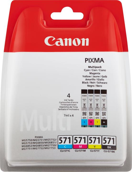 Produktbild Canon Ink/CLI-571 Cartridge CMYK BLIST+SEC (BK, C, M, Y)