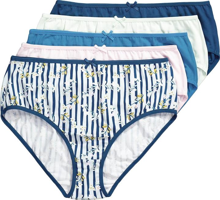 Immagine prodotto Ulla Popken Midislips, 5er-Pack, Blüten/einfarbig (60, Confezione da 5 pezzi)