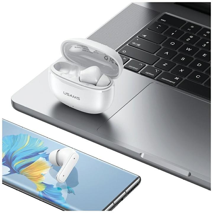Actual product image Usams E05 TWS earphones Bluetooth 6.0 wireless white (3.50 h, Wireless)