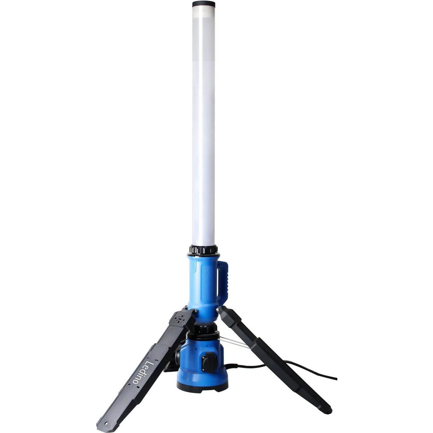 Ledino, Arbeitsleuchte, LED-Arbeitsstrahler 90W Lichtsäule Rath 90S, 360°, 8100lm für Bau, Malerarbeiten tageslichtwe (8...