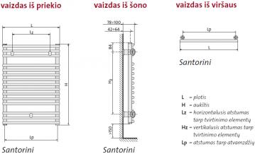 Produktbild Purmo Towel warmer SANTORINI, 400-1134 465 W