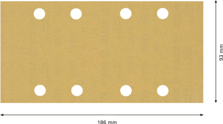 Actual product image Bosch Professional Zubehör Expert C470 Sandpaper with 8 holes for orbital sander, 93 x 186 mm, G 120, 50 pcs. (120)