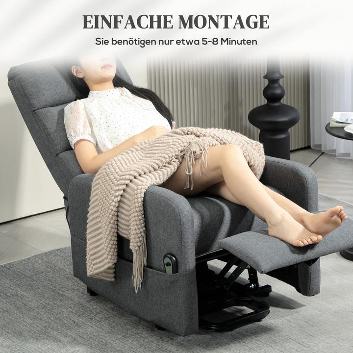 Produktbild Homcom Fernsehsessel mit Aufstehhilfe Polyester Dunkelgrau