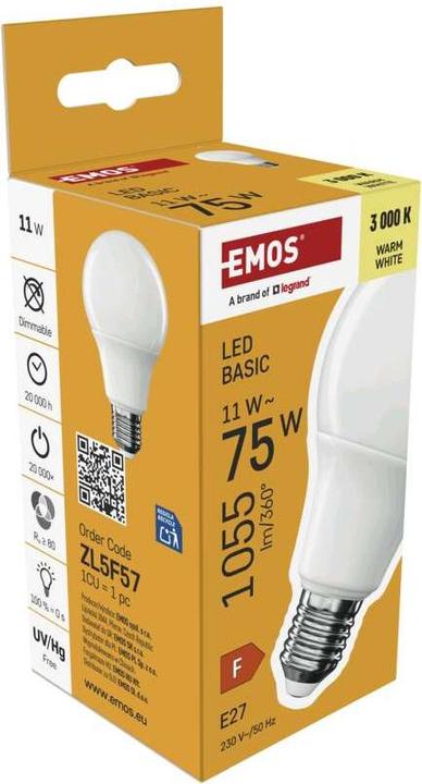 Image du produit Emos LED BASIC A60 11W(75W) 1055lm E27 WW (E27, 1055 lm, 1 x)