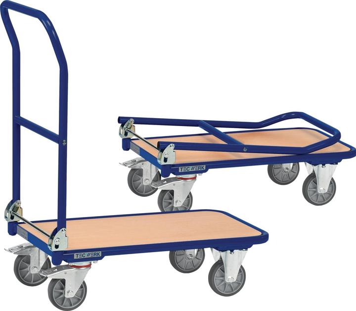 Actual product image Tecwerk Platform trolley platforms L 720 x W 450 mm steel pipe pigeon blue, RAL 5014 load cap. 250 kg (250 kg)