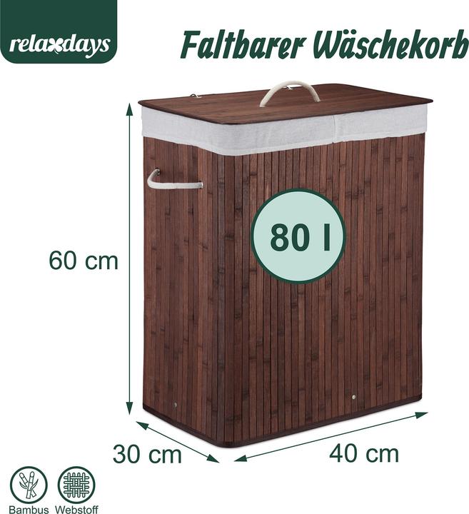 Actual product image Relaxdays laundry bin (80 l)