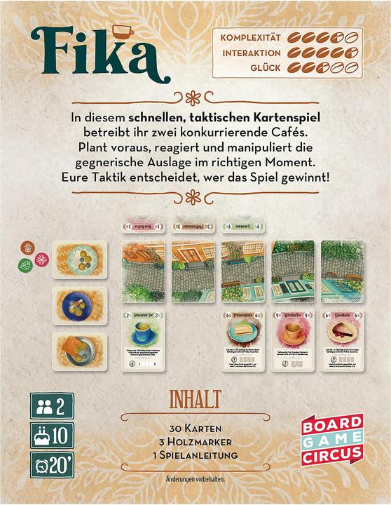 Produktbild Board Game Circus Fika (Deutsch, 2 Spieler)
