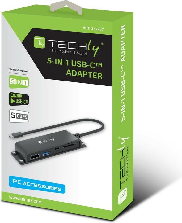 Produktbild Techly 5-in-1 Type-C Adapter (USB-C)