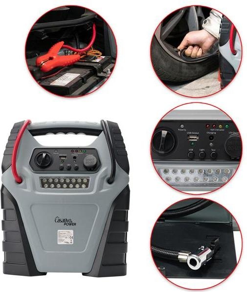 Actual product image Casativo 5-in-1 power bank with jump-start function and air compressor 150psi, USB, 12V, 20,000 mAh (1000 A, 20000 mAh)