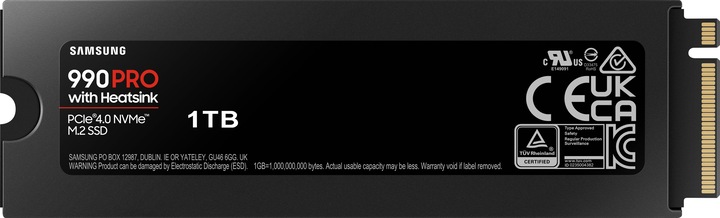 Actual product image Samsung 990 Pro with Heatsink (1000 GB, M.2 2280)