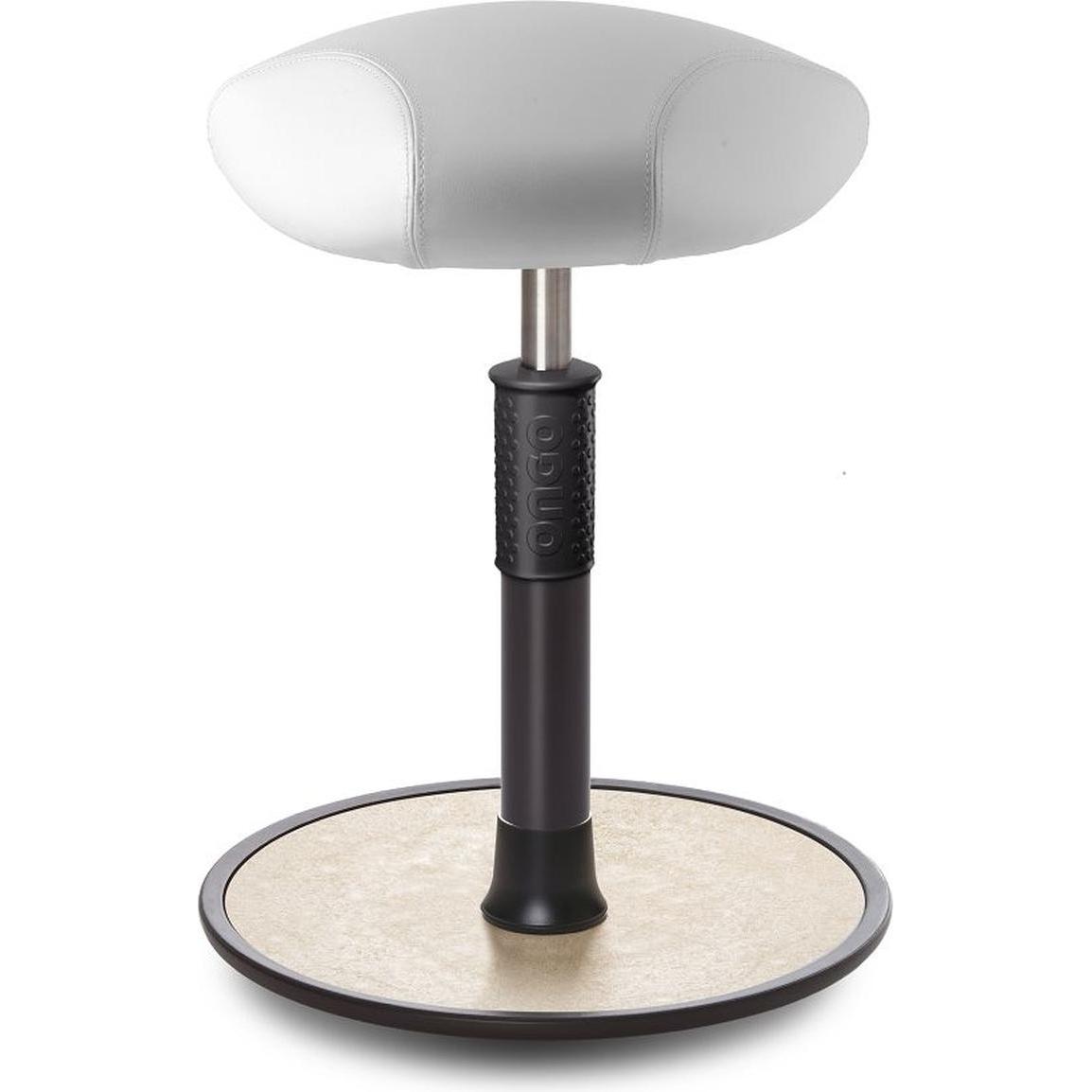 Ongo, Bürostuhl, Sitz- Stehhocker Free Regular Triangel skai Kunstleder Weiss schwarz /creme