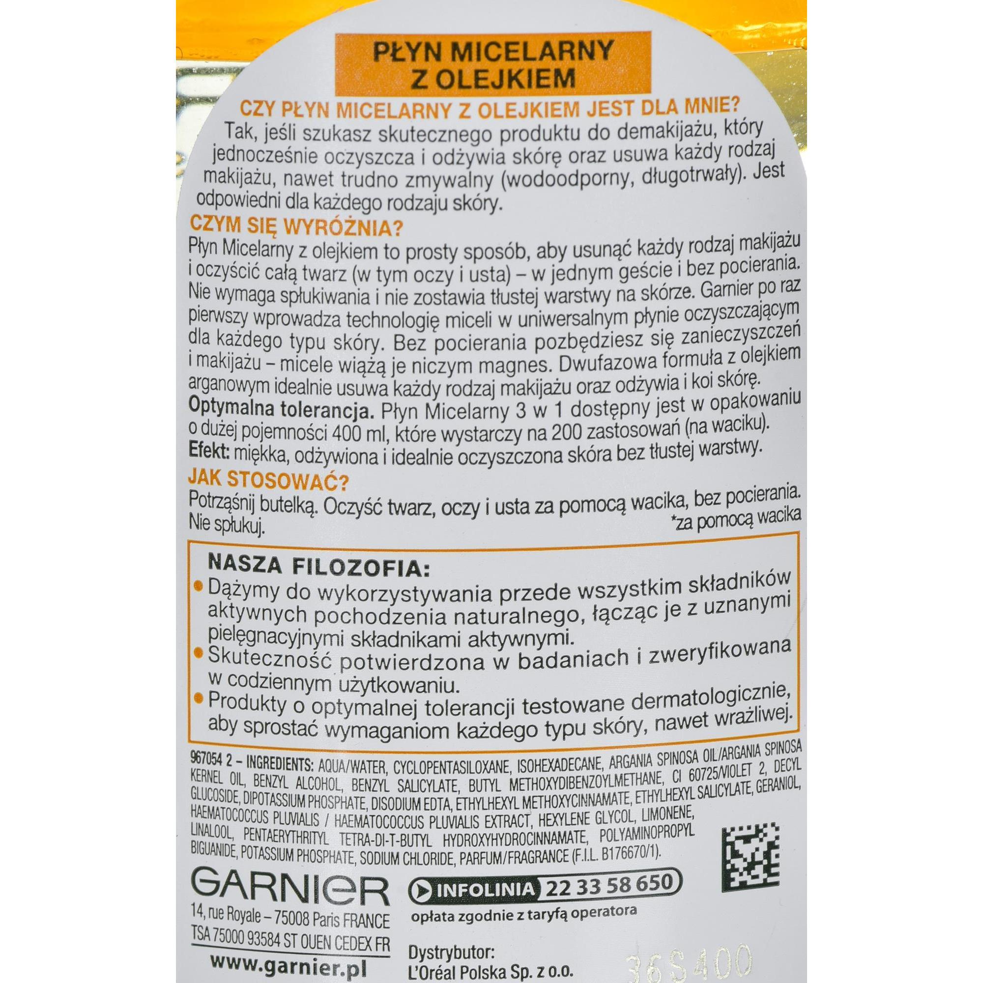 Thumbnail - Garnier, Gesichtsreinigung, Skin Naturals two-phase micellar water with argan oil 400ml (Mitesserentferner, 400 ml)