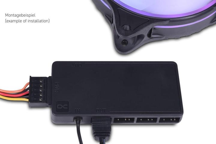 Produktbild Alphacool Core 11x 3-Pin DRGB Splitter - schwarz (11 Lüfter)