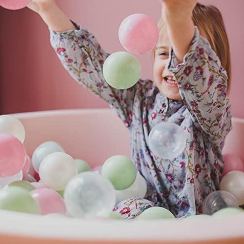 Produktbild Activity Board Baby Foam Round Ball Pit 90x30cm mit 200 Bällen 7cm Zertifiziert, Samtkordel, Apricot: Transparent