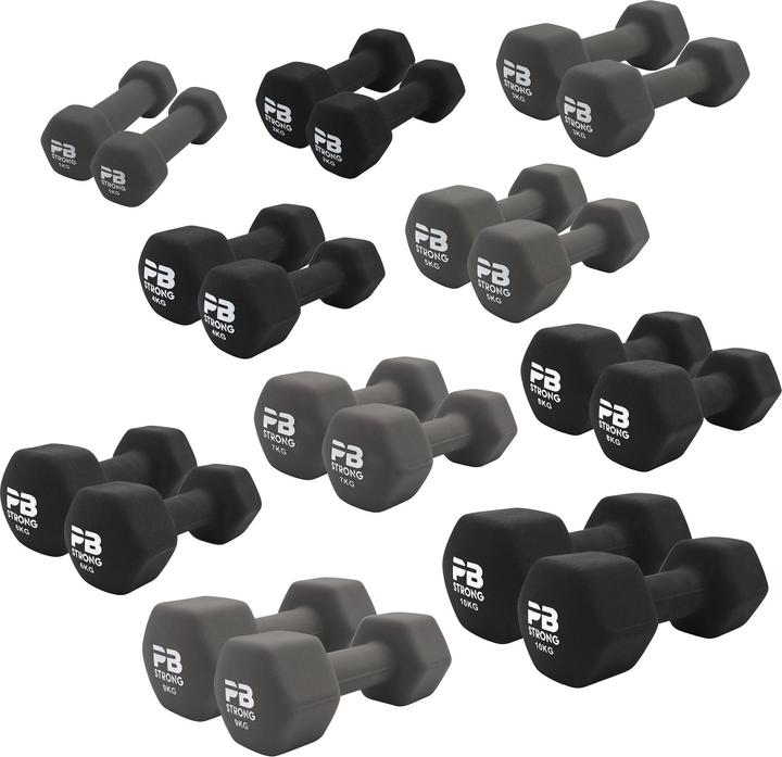 Perform Better PB Strong complete set rubber 120 kg (Men) (2 x 10 kg, 2 x 15 kg, 2 x 20 kg, 2 x 5 kg)