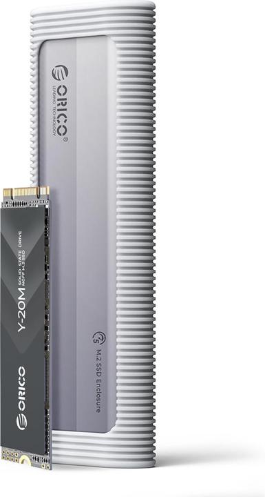 Actual product image Orico SSD Enclosure AXM2-G2-V1 for SATA M.2 NVMe, Grey (M.2 2280)