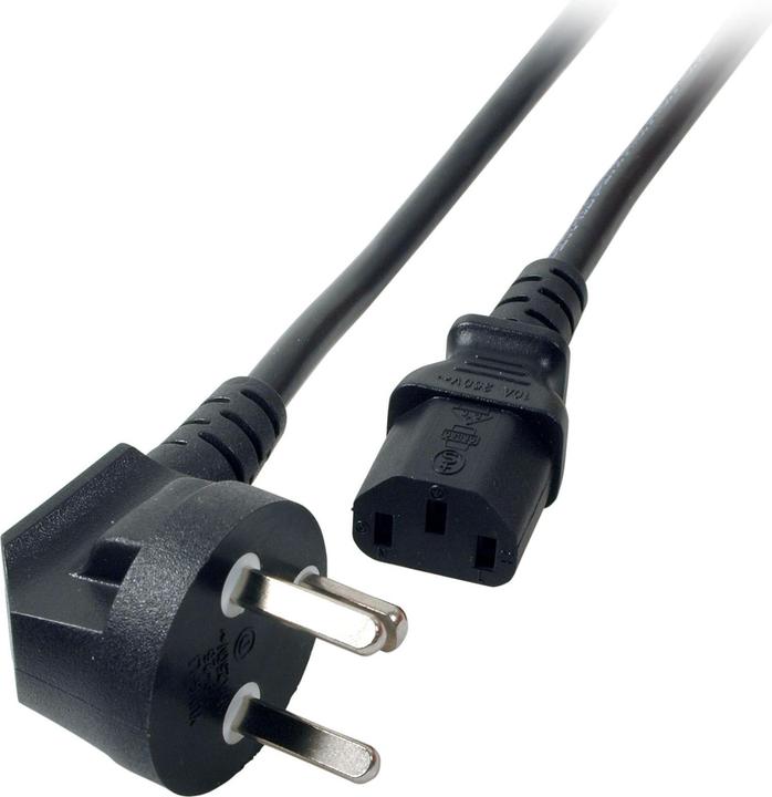 Dinic CB-N-DK Câble d'alimentation Fiche secteur type K Coupleur C13 (1.80 m)