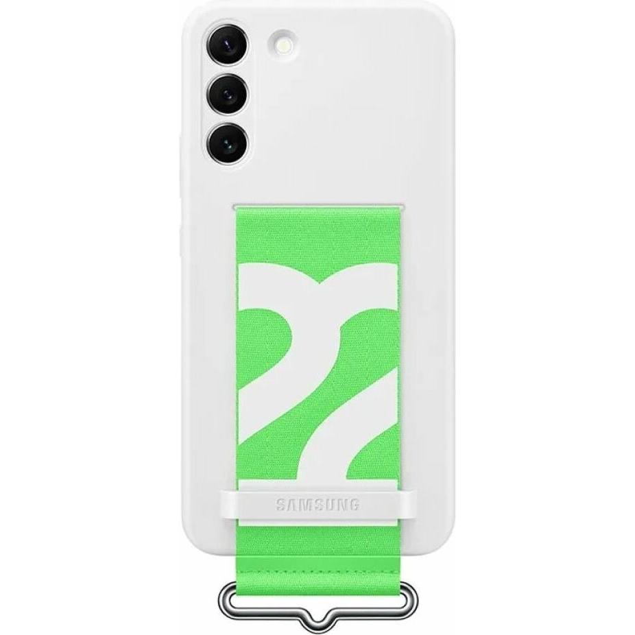 Samsung Silicone Cover mit Schlaufe (Samsung Galaxy S22), Smartphone Hülle, Weiss