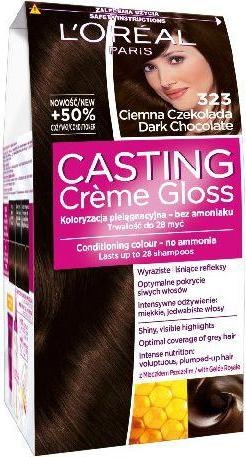 Actual product image L'Oréal Paris Cream Gloss Cream colorant No.323 Dark chocolate (323 Ciemna Czekolada)