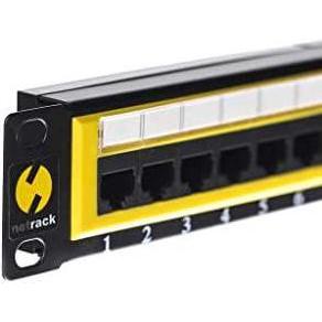 Netrack 104-06 patch panel 19 24-jungtys cat. 6 UTP, with shelf (U/UTP, CAT6, 0.10 m), Netzwerkkabel