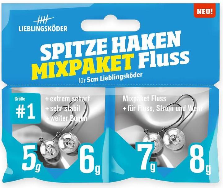 Lieblingsköder Spitze Haken Mixpaket Fluss Jigkopf
