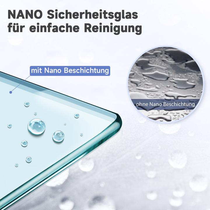 Image du produit SONNI Duschtr H?ngetr Duschwand Drehtr ohne Rahmen, NANO Glas 86x185 cm (86 cm, 86 cm, 185 cm)