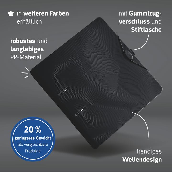 Produktbild Brunnen WAVE Ordner onyx Kunststoff 7,0 cm DIN A4 (A4, 70 mm, 1 Stk.)