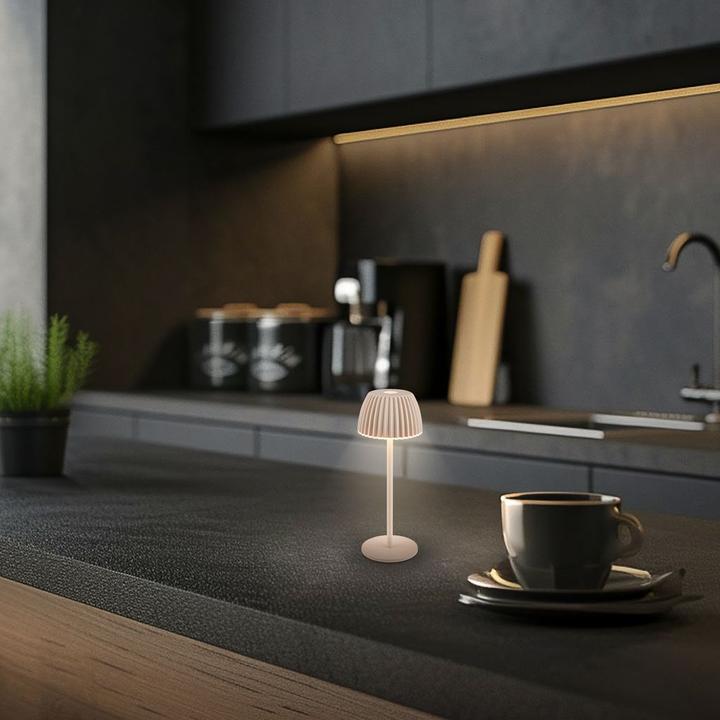 Immagine prodotto Briloner Brilo unplugged RIFFLE Akku Nano Tischleuchte mit Lichtkante - Beige (130 lm)