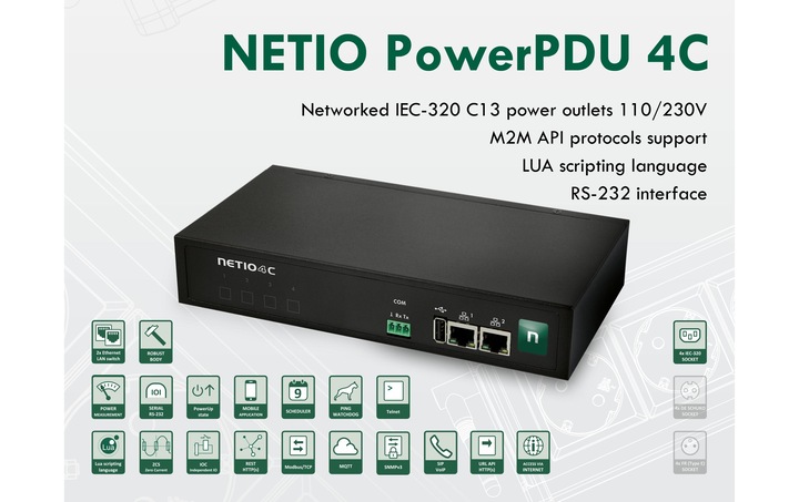 Produktbild Netio PowerPDU 4C CH, IP-Steckdosenleiste