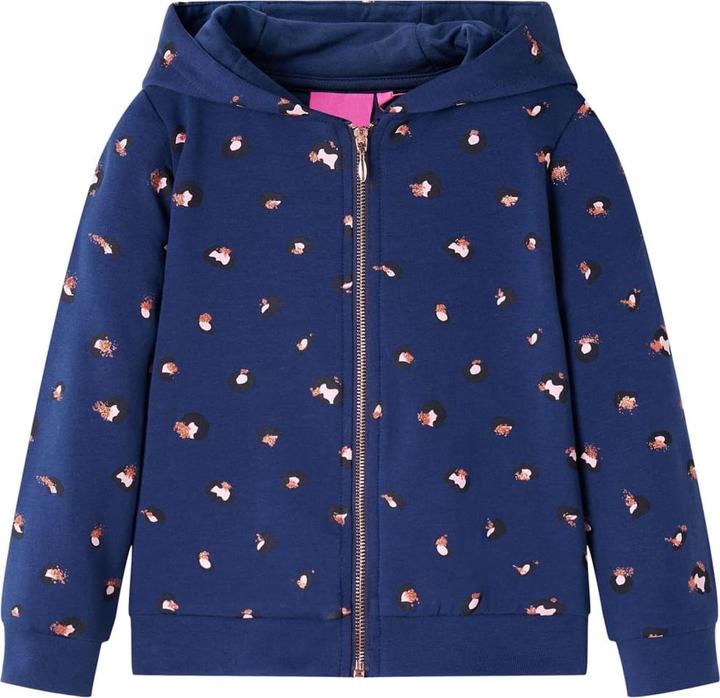 Produktbild vidaXL Kinder-Kapuzenpullover Marineblau 140,Material: 95 (140)