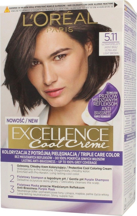 Actual product image L'Oréal Paris L'Oreal Professionnel hair coloring cream Exellence 5.11 Ultra Ashen light brown (5.11 Ultra Ashen light brown)