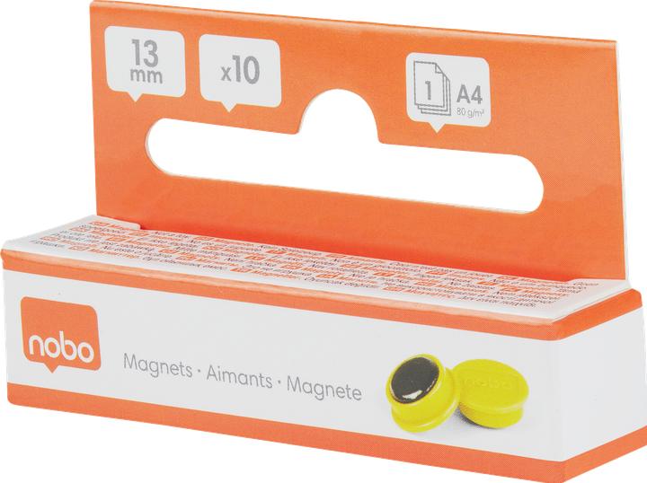 Actual product image Nobo Magnet round 13mm 1915288 yellow 10 pieces (10 x)