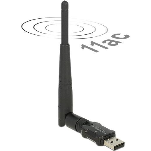 Delock WLAN USB 2.0 Stick (USB 2.0), Netzwerkadapter, Schwarz
