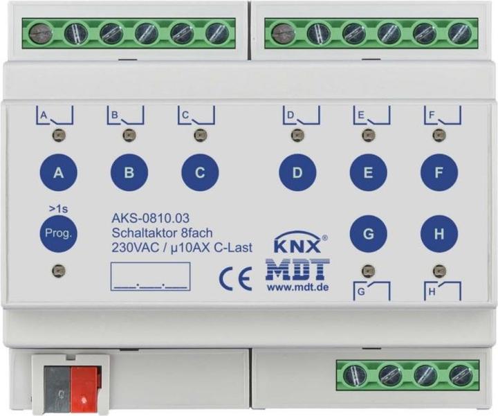 MDT AKS-0810.03 Schaltaktor 8fach 6TE (Schaltaktor)