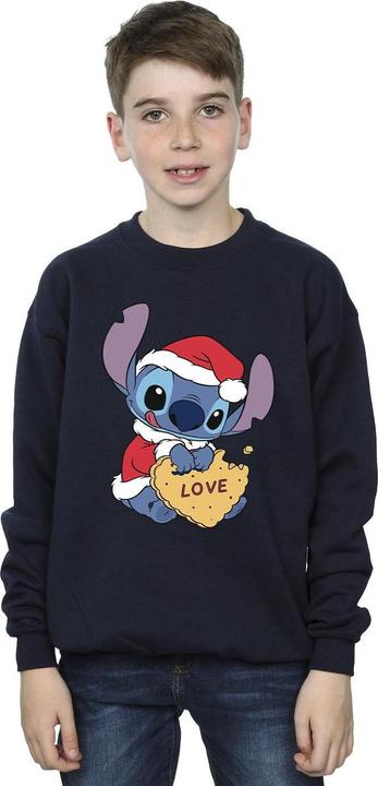 Actual product image Disney Boys Lilo And Stitch Christmas Love Biscuit Sweatshirt (116)