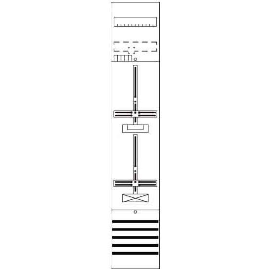 Striebel & John, Verteilerschrank Zubehör, Komplettfeld 1 Zähler DF19C11 + 1 Res. bestückt und vorverdr. 1350mm