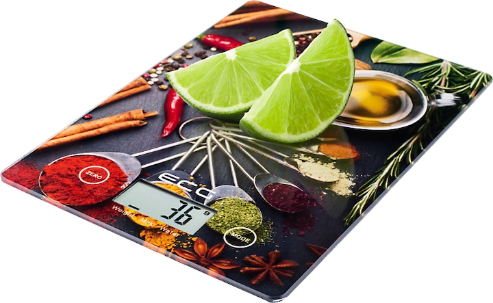 Actual product image ECG KV 117 SLIM Chilli Multicolour Countertop Rectangle Electronic kitchen scale