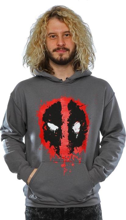 Actual product image Deadpool Mens Splat Face Cotton Hoodie (XL)