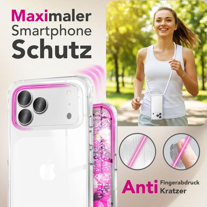 Produktbild Nalia Cover "Hangit" - Klare Hülle mit Band zum Umhängen, 160cm Handy Kette - Wearable Phone Case