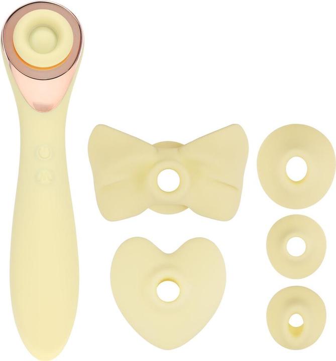 Produktbild Loveline Darling - AirTap Wand Vibrator with Five Head Attachments - Yellow