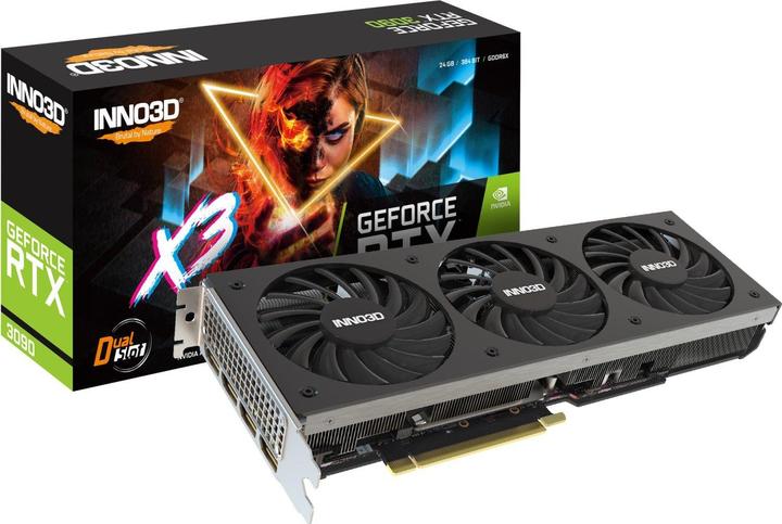 Actual product image Inno3D GeForce RTX 3080 X3 OC LHR 10GB GDDR6X Video Card (N30803-106XX-1810VA44H)
