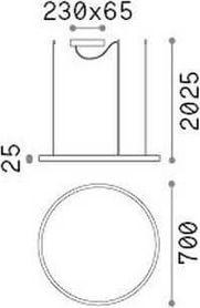Produktbild Ideal lux ORACLE SLIM LED Pendelleuchte 38W ⌀700mm Weiss neutralweiss 269863 (4500 lm)