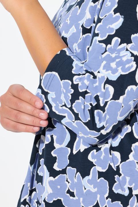 Image du produit Ulla Popken T-shirt imprimé, coupe évasée, col en V et manches 3/4 (42, 44)
